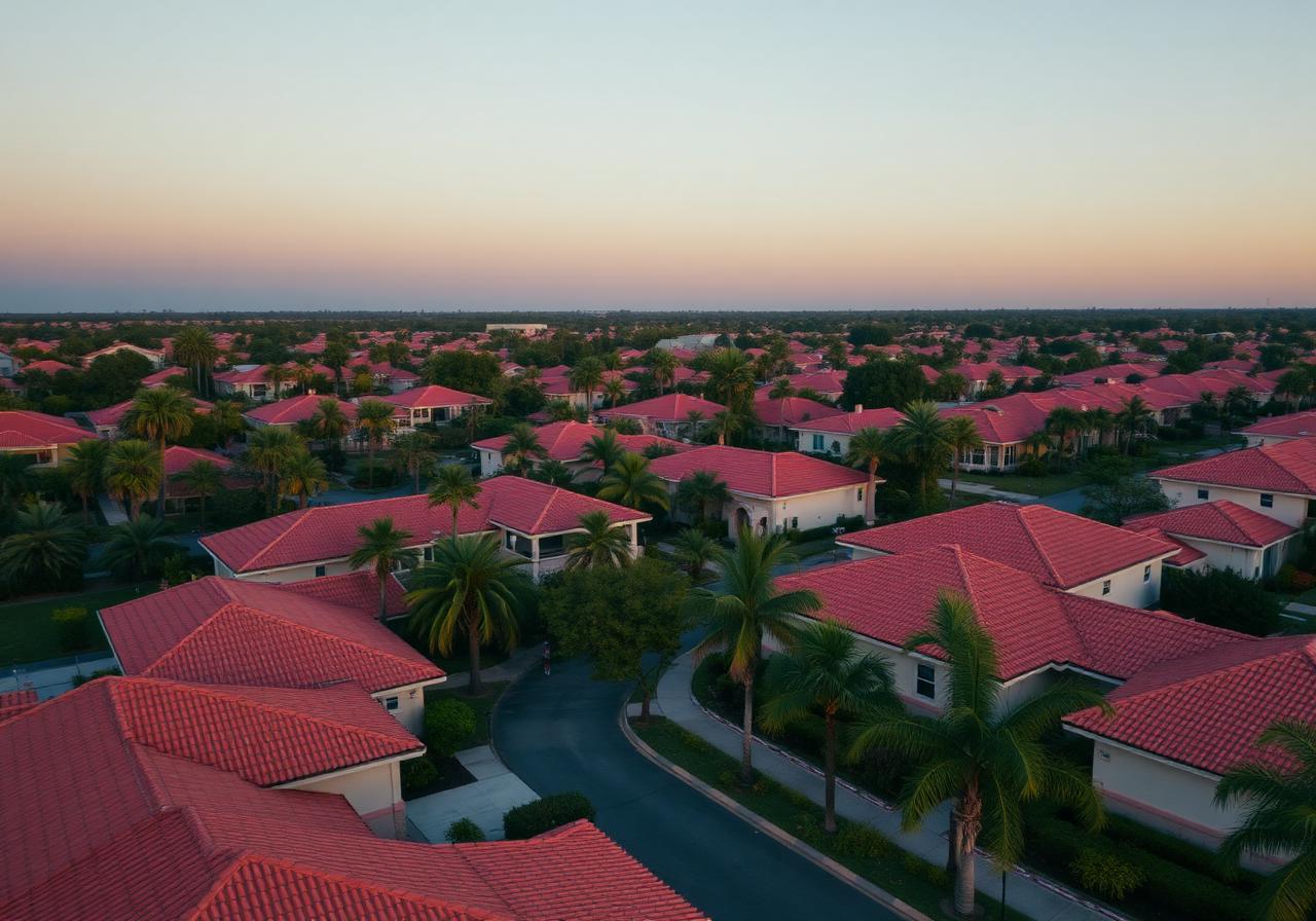 Aerial view of a Central Florida neighborhood